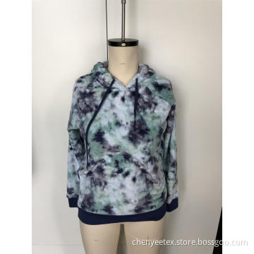 Tie-dye lady's wool hoodie